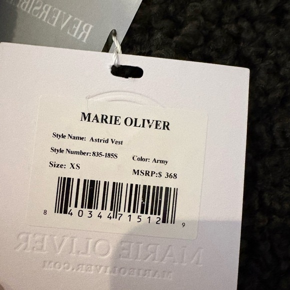 NWT! $358 Marie Oliver Army Green Astrid Vest Size XS. Perfect for Fall! - Picture 6 of 6